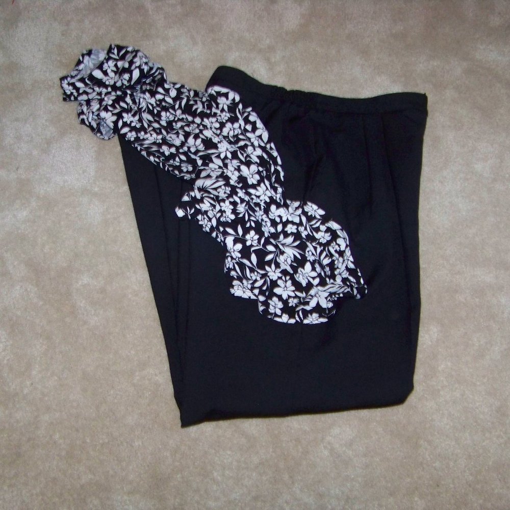 Boston Traveler Wool Blend Black Dress Trousers Size 12